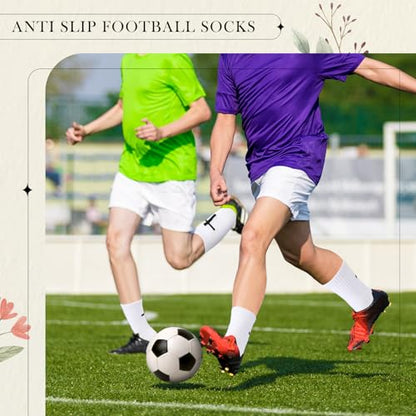 Glitopper Cross Grip Soccer Socks Anti Slip Christian Socks with Bible Verse Religious Grip Sports - color: White, style: Proverbs 3:5