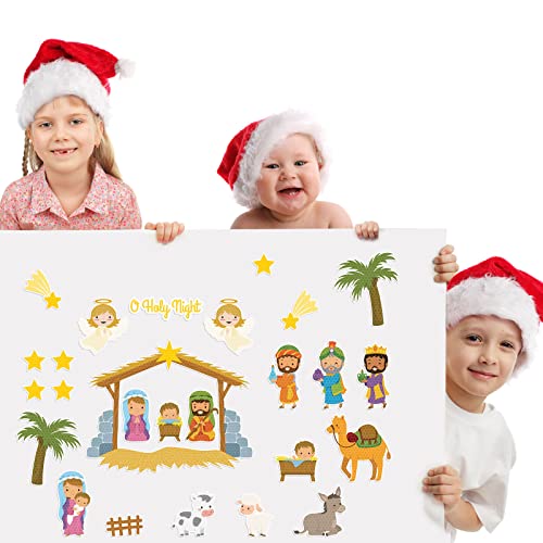 Yinder 26 Pcs Nativity Scene Magnets, Xmas Refrigerator Magnets, Classic - style: Classic