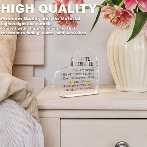Inspirational Motivational Gifts Heart Shaped Acrylic Sign Decor - color: Little Reminders