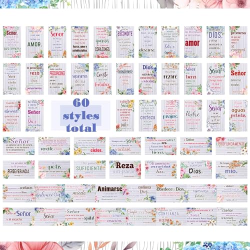 240 Pcs Bible Verse Cards in Spanish Prayer Greeting Card Retro - style: Retro