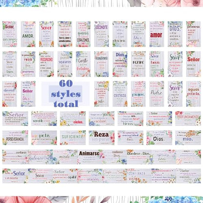 240 Pcs Bible Verse Cards in Spanish Prayer Greeting Card Retro - style: Retro