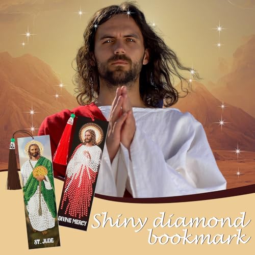 Sinload 10 Pcs Christian Diamond Painting Bookmark 5d Acrylic Art - style: Catholic