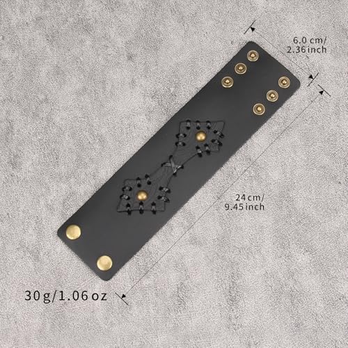 Jeilwiy Punk Rock Gothic Black Rivet Leather Spiked Necklace Collar Neckband Leather Choker Necklace for Women Mom Gifts Adjustable - color: 07 Leather Cuff Bracelet Black