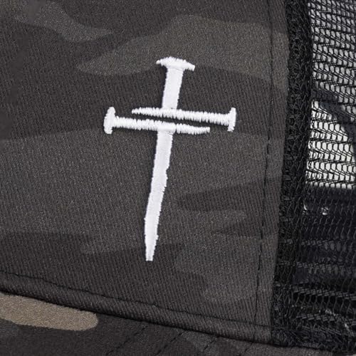 Christian Jesus Cross Hat - Faith Hats for Men Women - Religious Gifts for Thanksgiving Christmas - color: Cross/Camo Grey