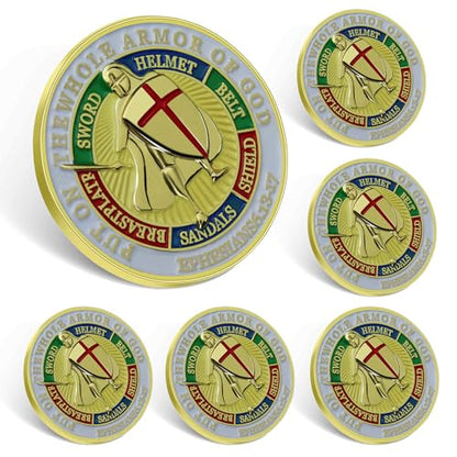 6/12/50/100PacK Put On The Whole Armor Of God Pins Bulk 1.2Inch-Ephesians 6 13-17