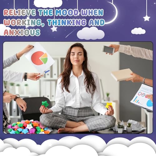 64 Pcs Christian Star Stress Balls Bulk for Kids Jesus Bible Quotes Motivational Balls Mini Foam Stress Relief Star Ball Toy Colorful Squeeze Fidget Office Stress Anxiety Relief Toy Party Favors