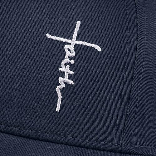 Christian Jesus Hats for Men & Women - Cross Logo Faith Baseball Caps - Ideal Religious Gifts for Thanksgiving and Christmas - color: Navy Blue