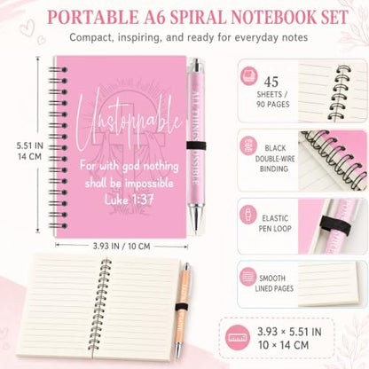 12 Set Christian Spiral Notebooks Bulk with Ballpoint Pen Christian Gifts Bulk Colorful Bible Verse Spiral Notebook Ballpoint Pen Inspirational Scripture Prayer Notebook Set for Church School Supplies - color: Colorful