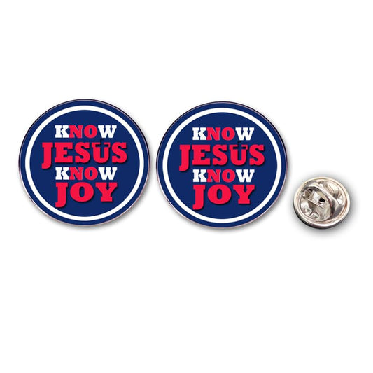 2-Pack Know Jesus Know Joy Christian Faith Pin, Religious Enamel Lapel Pin Badge for Men Women, Inspirational Faith Accessories for Church, Bible Verse Gifts, Easter Christmas Stocking Stuffers