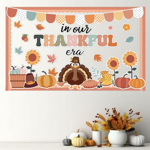 ojustbeok Fall Turkey Bulletin Board Set Thankful Era Classroom Decor - style: Thanksgiving Turkey