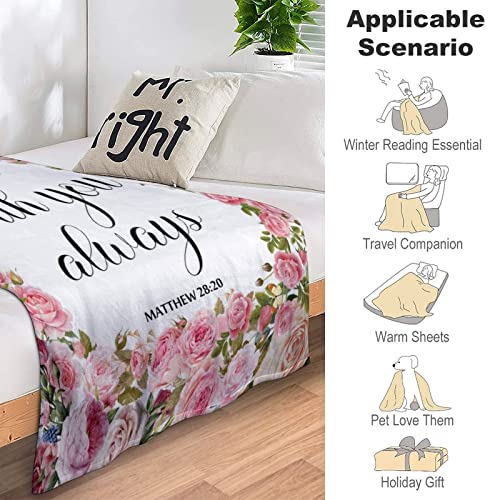 Christian Blanket Inspirational Thoughts Throw Blanket Bible Verse Prayers Get Well Soon Blankets Soft Lightweight Flannel Blanket 80"x60" - size: 80"x60"
