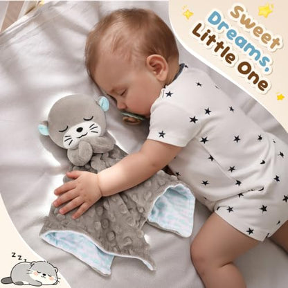 Loveys for Babies, Gray Prayer Otter Baby Security Blankets - color: Gray Otter