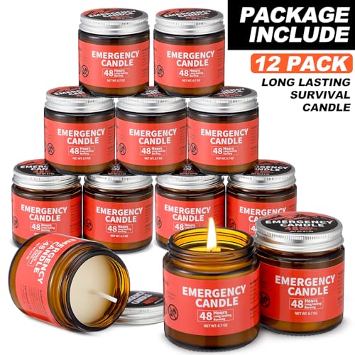 Chuarry 12 Pack Emergency Candles Long Burning 48 Hours Power Outage