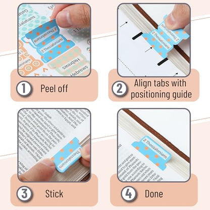Mr. Pen- Laminated Bible Tabs, 120 pcs, Easy-to-Read & Apply - color: Pastel Mosaic