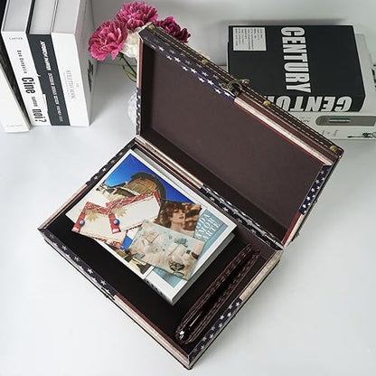 DreamsEden Wooden American Flag Storage Box,Memory Keepsake Box with Latch - color: US Flag