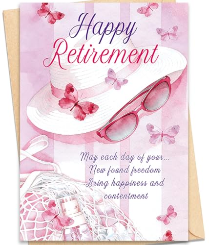 Retirement Card for Women, Funny Farewell Card for Coworker - color: BK-001