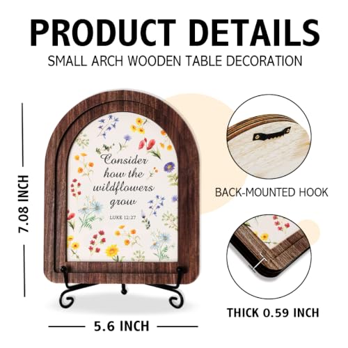 Consider How The Wildflowers Grow Wood Plaque Signs，Christian Desk Decor