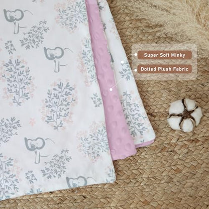 Fleece Baby Blankets for Girls & Boys, Infant Toddler Blanket - color: Pink Elephant