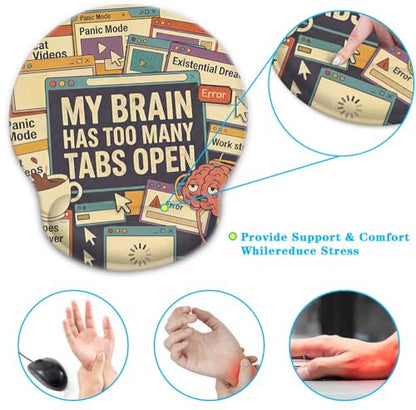 Britimes Ergonomic Mouse Pad with Wrist Support, Retro Web - color: Colorful Funny Computer