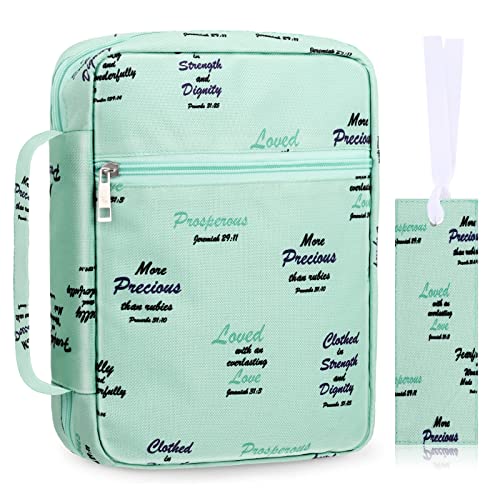Laumoi Bible Cover Case for Women 10'' Floral Bible Cover Case Women Portable Protective Bag for Bible Study Supplies(Motivational Words) - style: Motivational Words