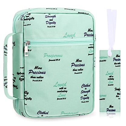 Laumoi Bible Cover Case for Women 10'' Floral Bible Cover Case Women Portable Protective Bag for Bible Study Supplies(Motivational Words) - style: Motivational Words