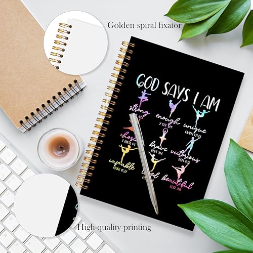 God Says I Am Dancer Christian Spiral Notebook, Bible Verse Journal, Christian Gifts for Women Faith, Church Notes Notebook, Religious Scripture Journal for Women, 5.5x8.3 Inch