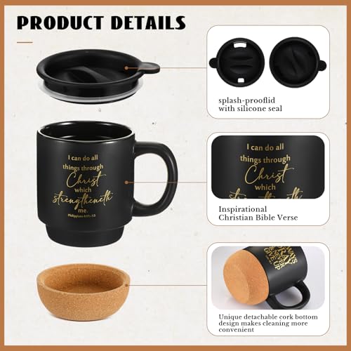 FillTouch 12 Pcs Christian Gifts Coffee Mugs Bulk,Black,Classics - color: Black, size: Classics