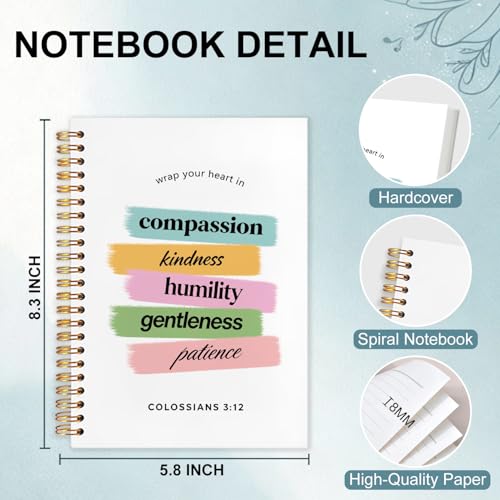 Colorful Christian Spiral Notebook 5.5x8.3 - color: White Colorful Christian