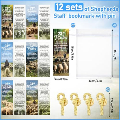 Supervitae 12 Sets Shepherd's Staff Pin 23rd Psalm Bookmark Christmas Gift - style: Shepherd's Staff