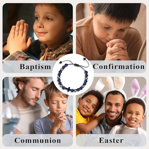 Cross Bracelet for Boys Baptism Confirmation First Communion Gifts - color: Confirmation