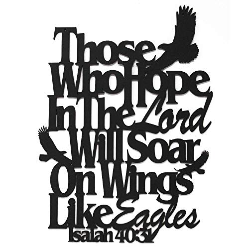 Inspirational Word Art, Christian Faith Biblical Verse Wall Sign, Hand-Made Wooden Decoration Plaque for Home, Office, Church (Those Who Hope In The Lord) - color: Hope In The Lord