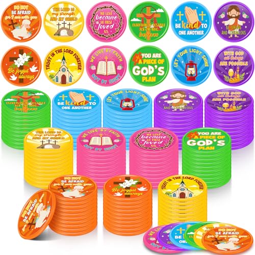 Eersida 120 Pcs Christian Coins Bulk Bible Verse Jesus Tokens, Novel - style: Novel