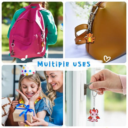 Cute Keychain Bulk,Cute Key Chain for Car Keys Purse Bag Rewards - color: Dragon-24