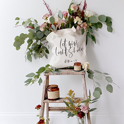 The Cotton & Canvas Co. Beach, Grocery, Farmers Market, Shopping and Travel Reusable Shoulder Tote and Handbag … - style: Let Your Light Shine, Matthew 5:16