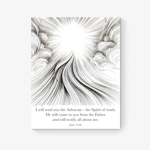 John 15:26 Bible Verse Art Print | Christian Wall Decor | Unframed Giclée Print | Scripture Poster | Home Decor | Religious Art Print (8x10) - color: John15, size: 10"L x 8"W