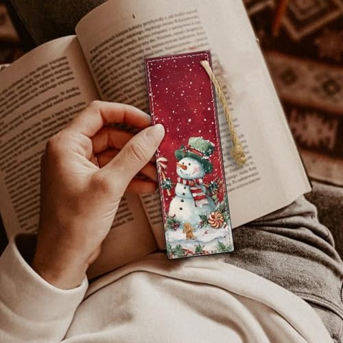 Bookmarks for Adults Personalized Bookmark Christmas Snowman Scarf Bookmark for Book Lovers Bookmarks for Reading Lovers - color: Christmas Snowman Scarf