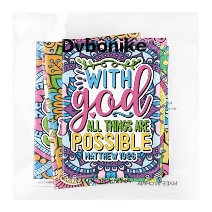 Dvbonike 24Pcs Religious Coloring Books Bible Mandala DIY Color-in Pages - color: A-bible Style ⑤