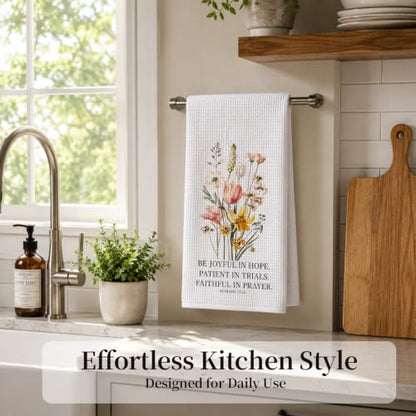 Floral Christian Kitchen Hand Towels 16x24 Inch - color: Floral Christian