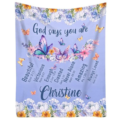 Personalized Baby Blankets with Name Religious Throw Blanket for Girls - color: Design13