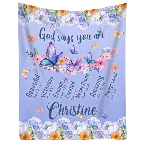 Personalized Baby Blankets with Name Religious Throw Blanket for Girls - color: Design13