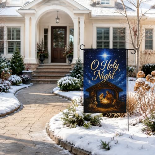 Louise Maelys Christmas Nativity Garden Yard Flag 12x18 Inch Religious - color: Multi-1