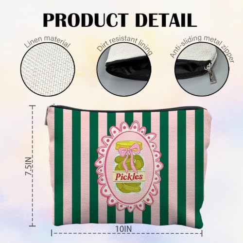 Pickle Lover Gifts Canvas Makeup Bag for Women - color: pickles