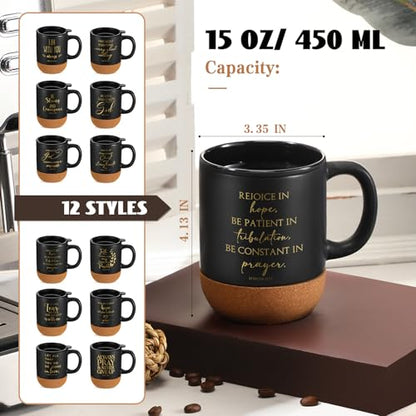 FillTouch 12 Pcs Christian Gifts Coffee Mugs Bulk,Black,Classics - color: Black, size: Classics