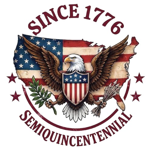 Christian Cross USA Flag Car Decal - color: Since 1776 Semiquincentennial