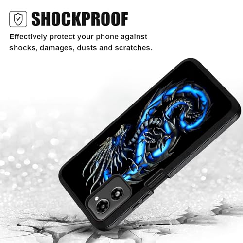 Designed for Moto G Power 5G 2024 Case, Military Grade Heavy Duty 3-Layer Shockproof Full-Body Protective Cover for Motorola Moto G Power 5G 2024, Blue Dragon - color: Blue Dragon