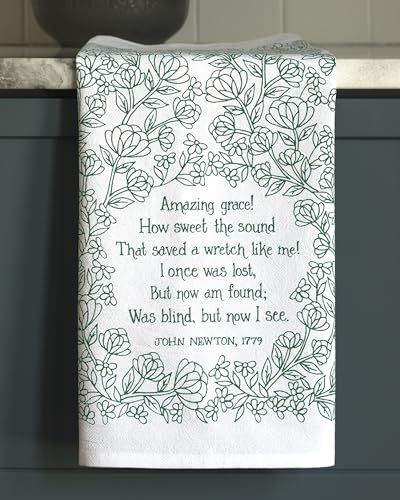 Little Things Studio Tea Towels - Amazing Grace - Pine Green, 20 x 24 Inch - color: Amazing Grace - Pine Green