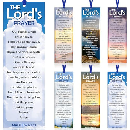 Dispowreath 60 Pcs the Lord's Prayer Christian Bookmarks with Ribbon - style: the Lord's Prayer