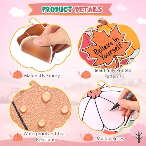 Gersoniel 81 Pcs Fall Tree Bulletin Board Decorations Be Leaf in Yourself Classroom Tree Bulletin Board Motivational Boho Pumpkin Cutouts 3D Paper Fans Crafts Thanksgiving Fall Harvest Wall Decor - style: Pastel