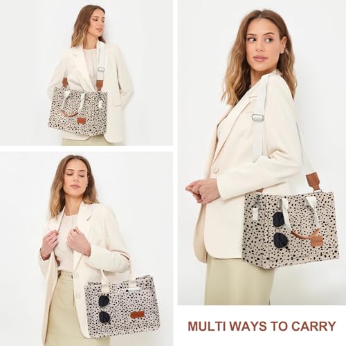 LHMTQVK Canvas Tote Bag for Women, Work & Bible Study Handbag - color: Leopard