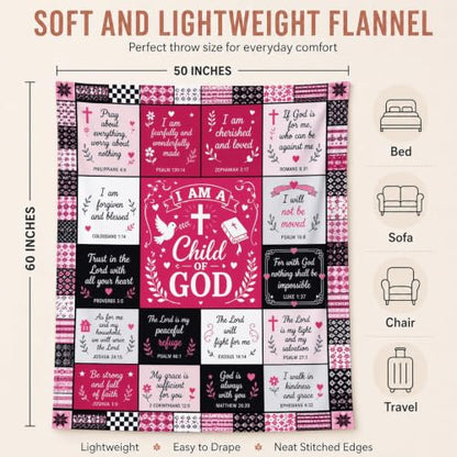 Christian Faith Blanket 50×60in Bible Verse Throw Blanket for Women - color: Christian Blanket-04